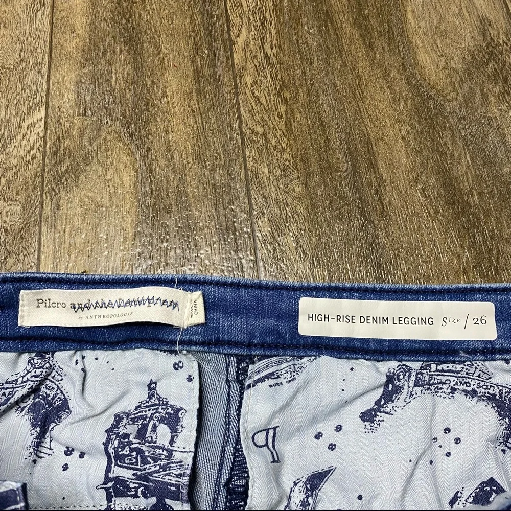 Anthropologie Pilcro & The Letterpress High Rise Denim Legging Jeans Size 26 - Picture 2 of 3